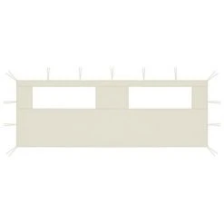 VidaXL Paroi latérale de belvédère avec fenêtres 6x2 m Crème