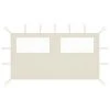 VidaXL Paroi latérale de belvédère avec fenêtres 4x2 m Crème