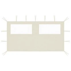 VidaXL Paroi latérale de belvédère avec fenêtres 4x2 m Crème