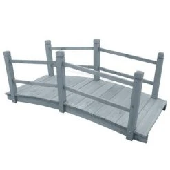VidaXL Pont de jardin Gris 140x60x56 cm Bois de sapin massif