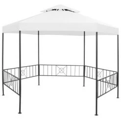VidaXL Belvédère de jardin 323x275x265 cm Blanc 180 g/m²