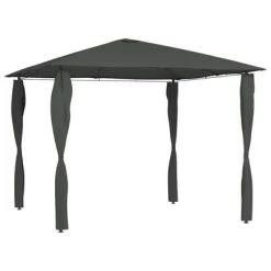 VidaXL Belvédère à revêtement de poteaux 3x3x2,6 m Anthracite 160 g/m²