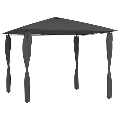 VidaXL Belvédère à revêtement de poteaux 3x3x2,6 m Anthracite 160 g/m²