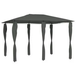 VidaXL Belvédère à revêtement de poteaux 3x4x2,6 m Anthracite 160 g/m²