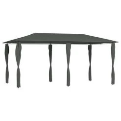 VidaXL Belvédère à revêtement de poteaux 3x6x2,6 m Anthracite 160 g/m²