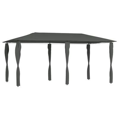 VidaXL Belvédère à revêtement de poteaux 3x6x2,6 m Anthracite 160 g/m²
