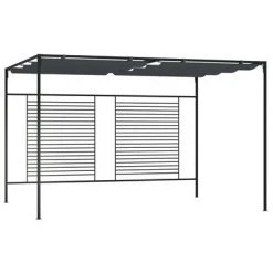 VidaXL Belvédère avec auvent rétractable 4x3x2,3 m Anthracite 180 g/m²