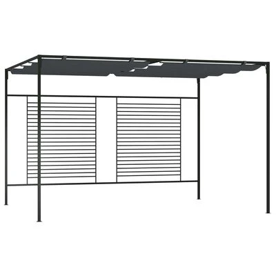 VidaXL Belvédère avec auvent rétractable 4x3x2,3 m Anthracite 180 g/m²