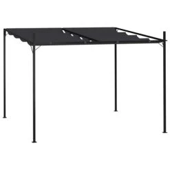 VidaXL Belvédère avec toit rétractable 300x300x233 cm Anthracite