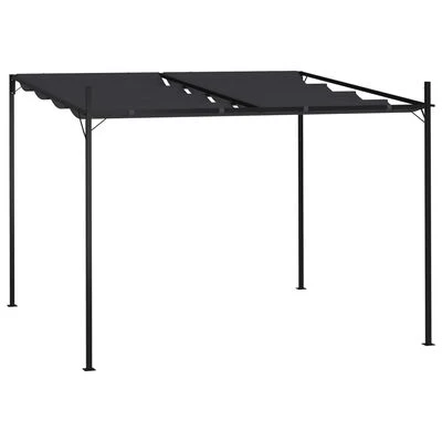 VidaXL Belvédère avec toit rétractable 300x300x233 cm Anthracite