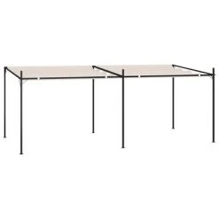 VidaXL Belvédère avec toit rétractable 600x300x233 cm Crème