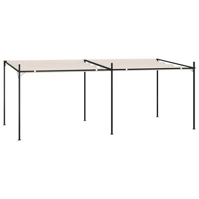 VidaXL Belvédère avec toit rétractable 600x300x233 cm Crème