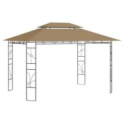 VidaXL Belvédère 4x3x2,7 m Taupe 160 g/m²
