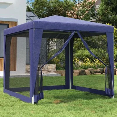 VidaXL Tente de fête avec 4 parois latérales en maille Bleu 2,5x2,5 m – Image 2