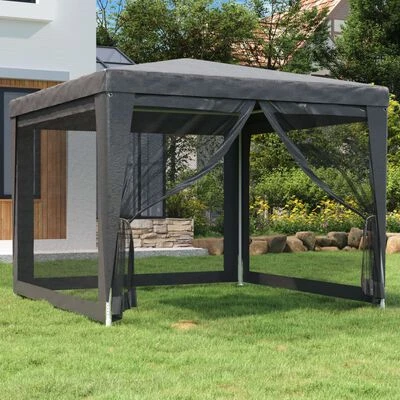 VidaXL Tente de fête avec 4 parois latérales en maille Anthracite 3x3m – Image 2