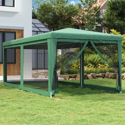 VidaXL Tente de fête avec 4 parois latérales en maille Vert 3x6 m PEHD – Image 2