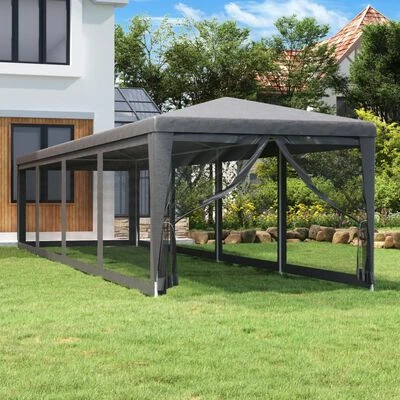 VidaXL Tente de fête et 10 parois latérales en maille Anthracite 3x12m – Image 2