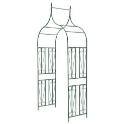 VidaXL Arche de jardin Design de piquet plantes grimpantes Vert foncé