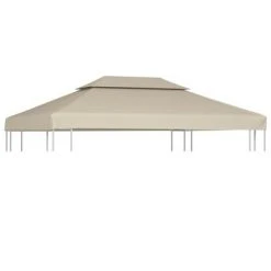 VidaXL Recouvrement de remplacement d'auvent 310 g/m² 3 x 4 m Beige