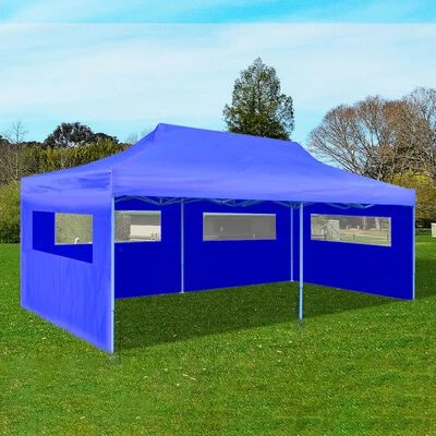 VidaXL Tente de réception pliable bleue 3 x 6 m – Image 2