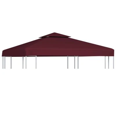 VidaXL Toile supérieure double de belvédère 310 g/m² 3x3 m Bordeaux