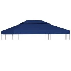 VidaXL Toile supérieure de belvédère 2 niveaux 310 g/m² 4x3 m Bleu