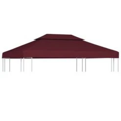 VidaXL Toile supérieure double de belvédère 310 g/m² 4x3 m Bordeaux