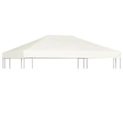 VidaXL Toile supérieure de belvédère 310 g / m² 4 x 3 m Blanc crème