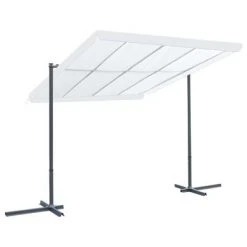 VidaXL Tonnelle avec toit coulissant inclinable 350x253x196 cm Crème