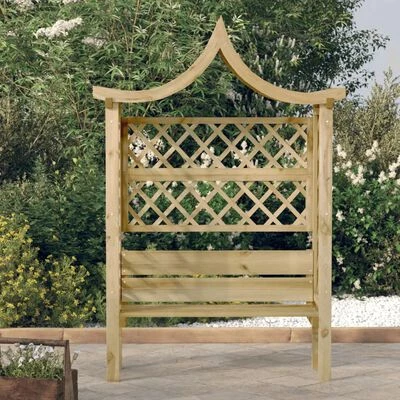VidaXL Pergola de jardin avec toit et banc Bois de pin imprégné – Image 2