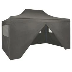 VidaXL Tente pliable avec 4 parois latérales 3 x 4,5 m Anthracite
