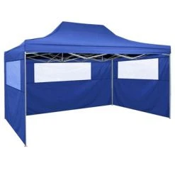 VidaXL Tente pliable avec 3 parois 3 x 4,5 m Bleu