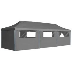 VidaXL Tente de réception pliable avec 8 parois 3 x 9 m Anthracite