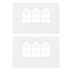 VidaXL Paroi de tente de réception 2 pcs avec fenêtre PE Blanc