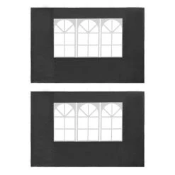 VidaXL Paroi de tente de réception 2 pcs avec fenêtre PE Anthracite