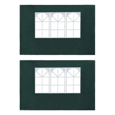 VidaXL Paroi de tente de réception 2 pcs avec fenêtre PE Vert
