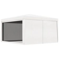 VidaXL Tente de réception avec 4 parois latérales en maille 4x4m Blanc