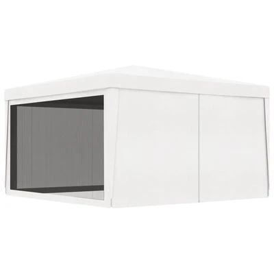 VidaXL Tente de réception avec 4 parois latérales en maille 4x4m Blanc