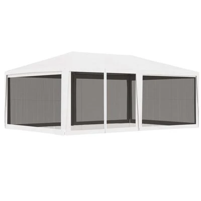 VidaXL Tente de réception avec 4 parois latérales en maille 4x6m Blanc