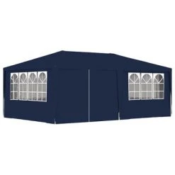 VidaXL Tente de réception avec parois latérales 4x6 m Bleu 90 g/m²