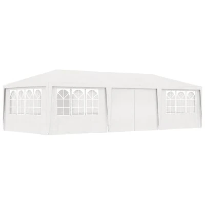 VidaXL Tente de réception avec parois latérales 4x9 m Blanc 90 g/m²