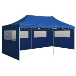 VidaXL Tente de réception pliable avec 4 parois 3x6 m Acier Bleu