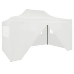 VidaXL Tente pliable de réception avec 4 parois 3 x 4,5 m Blanc
