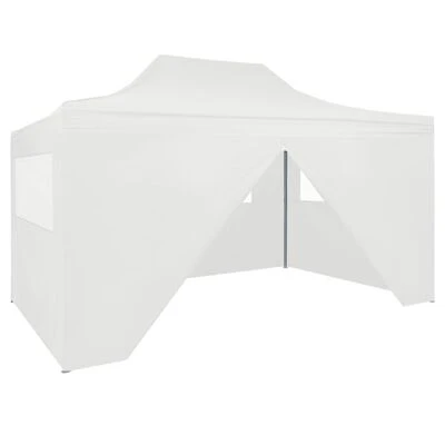 VidaXL Tente pliable de réception avec 4 parois 3 x 4,5 m Blanc