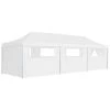 VidaXL Tente de réception escamotable avec 8 parois 3 x 9 m Blanc