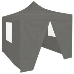 VidaXL Tente de réception pliable avec 4 parois 2x2 m Acier Anthracite