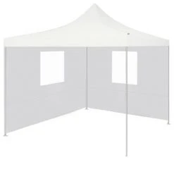 VidaXL Tente de réception pliable avec 2 parois 2x2 m Acier Blanc