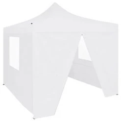VidaXL Tente de réception pliable avec 4 parois 2x2 m Acier Blanc