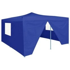 VidaXL Belvédère pliable avec 4 parois 5x5 m Bleu