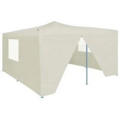 VidaXL Belvédère pliable avec 4 parois 5x5 m Crème